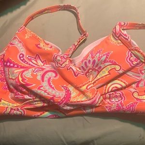 NWT orange paisley bikini top